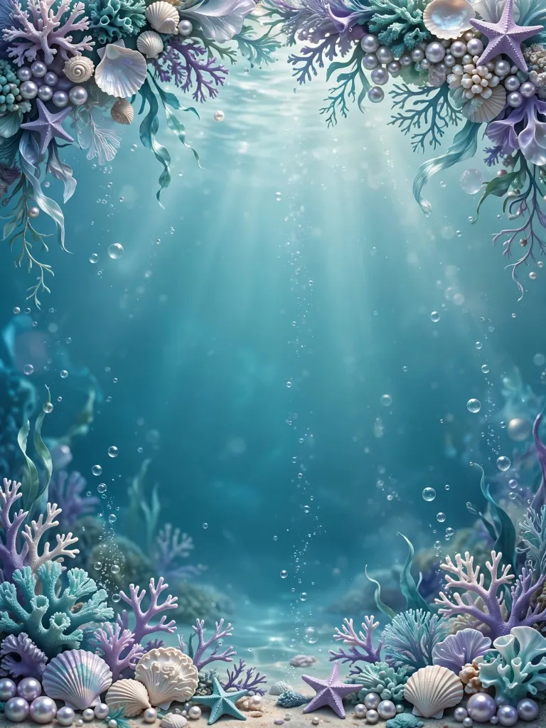 Magical Underwater Mermaid & Ocean Pearl Birthday Invitation
