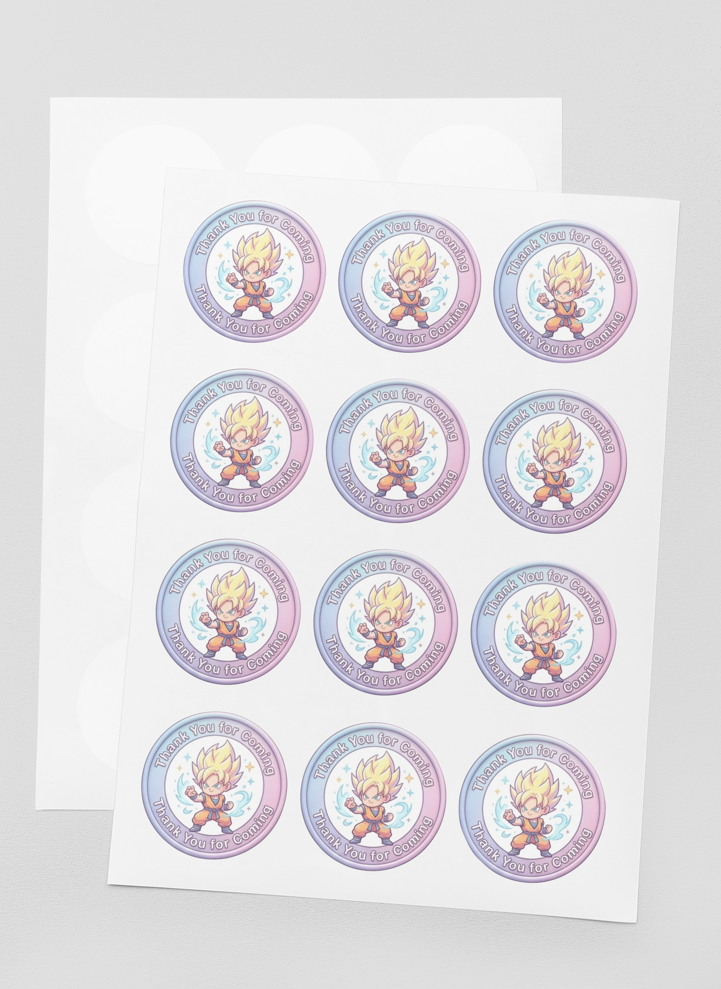 Dragon Ball Z Theme- Return Gift/birthday decor Thankyou Sticker (6 CM/Sticker/Mixcolour/24Pcs) - Premium Handcrafted 300 GSM Return Gift Label Stickers by Party Decor Mall India - View 1