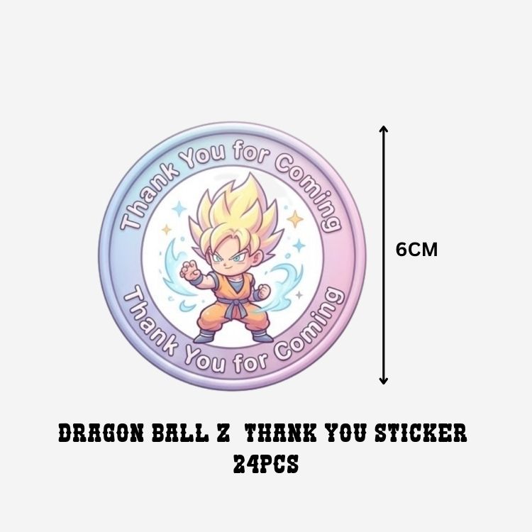Dragon Ball Z Theme- Return Gift/birthday decor Thankyou Sticker (6 CM/Sticker/Mixcolour/24Pcs) - Premium Handcrafted 300 GSM Return Gift Label Stickers by Party Decor Mall India - View 2