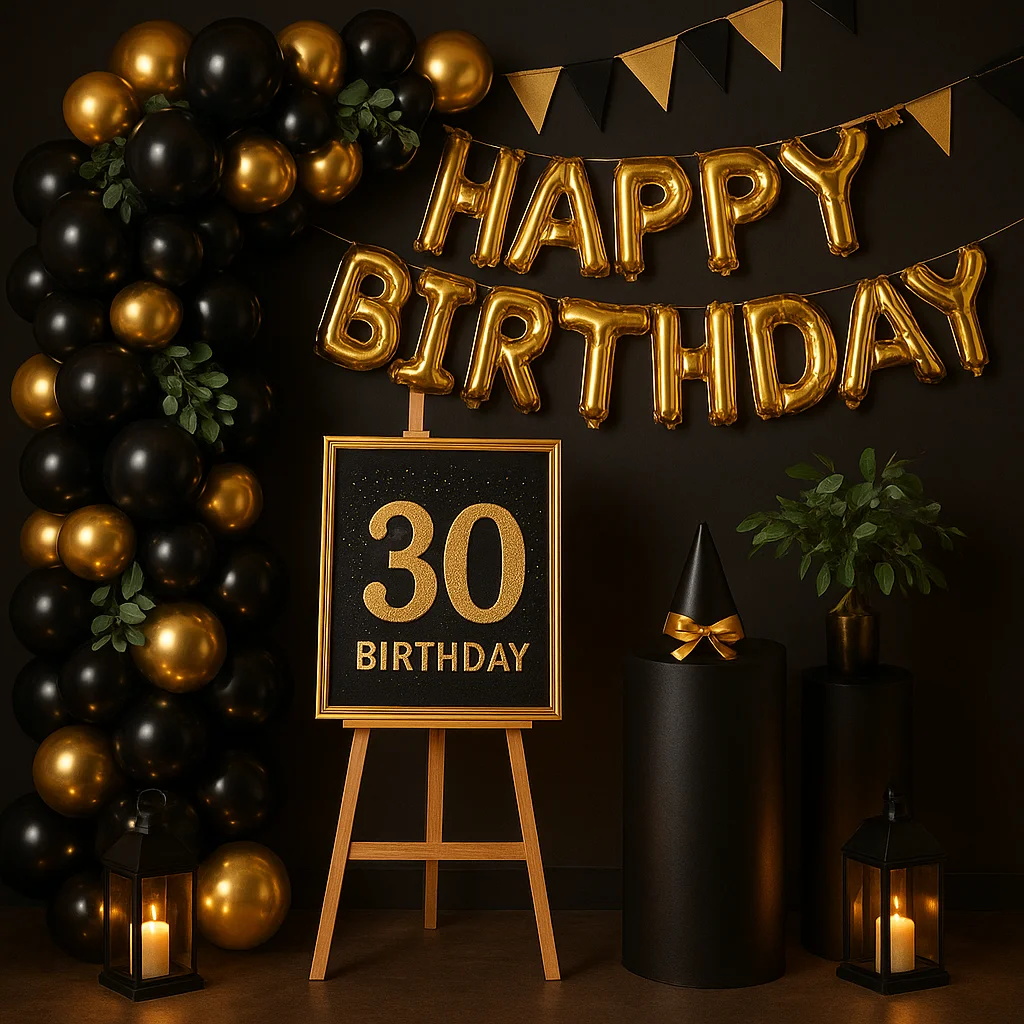 Black & Gold 30th Birthday