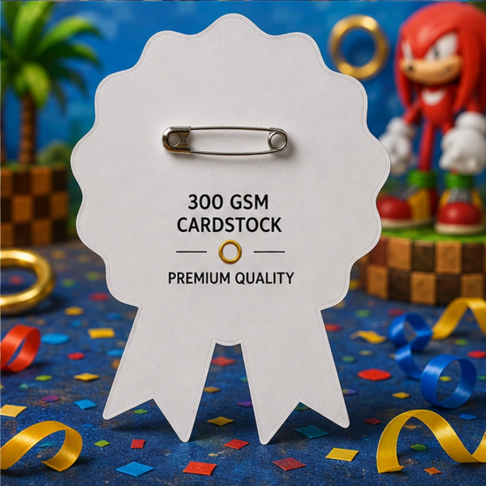 Sonic Theme Theme Badges Birthday Party Supplies (Pack of 16) - 300 GSM Premium Cardstock Paper (3.7 x 3 Inch) - Premium Handcrafted 300 GSM Theme Badges by Party Decor Mall India - View 4