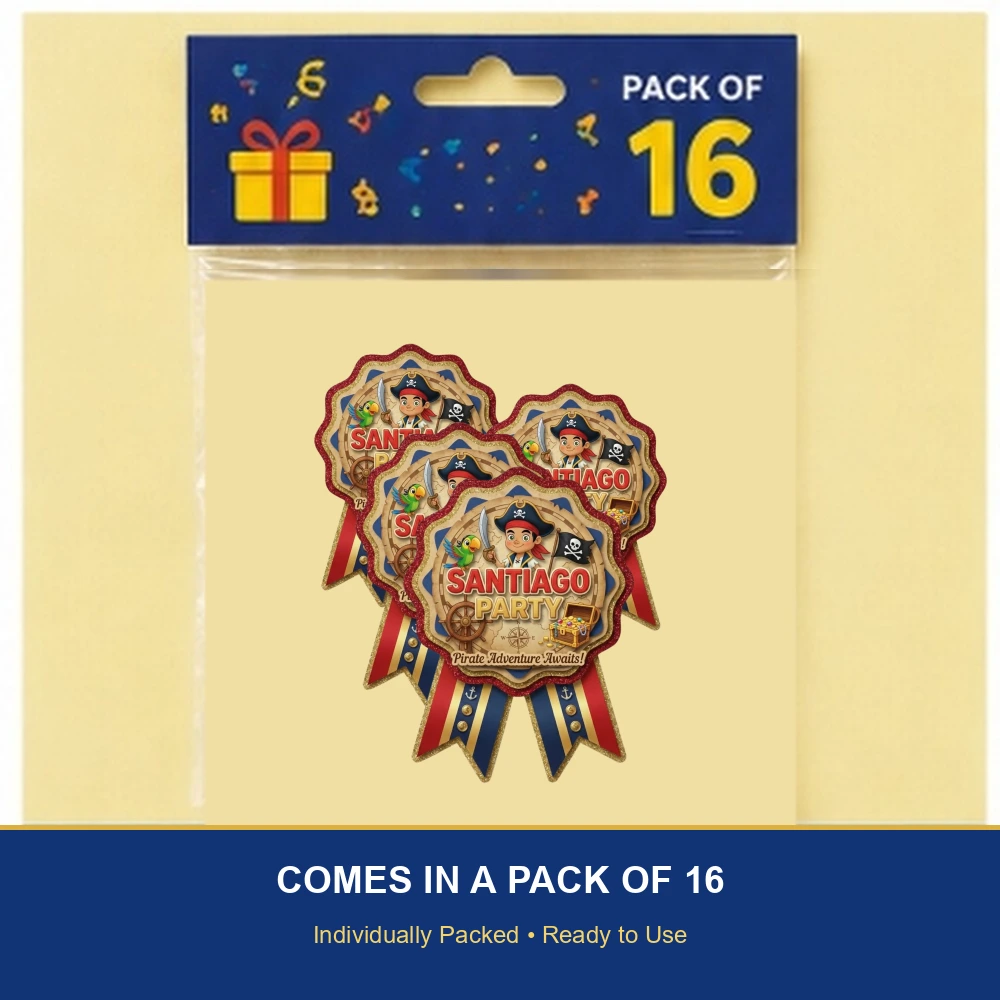 Santiago Theme Theme Badges Birthday Party Supplies (Pack of 16) - 300 GSM Premium Cardstock Paper (3.7 x 3 Inch) - Premium Handcrafted 300 GSM Theme Badges by Party Decor Mall India - View 6