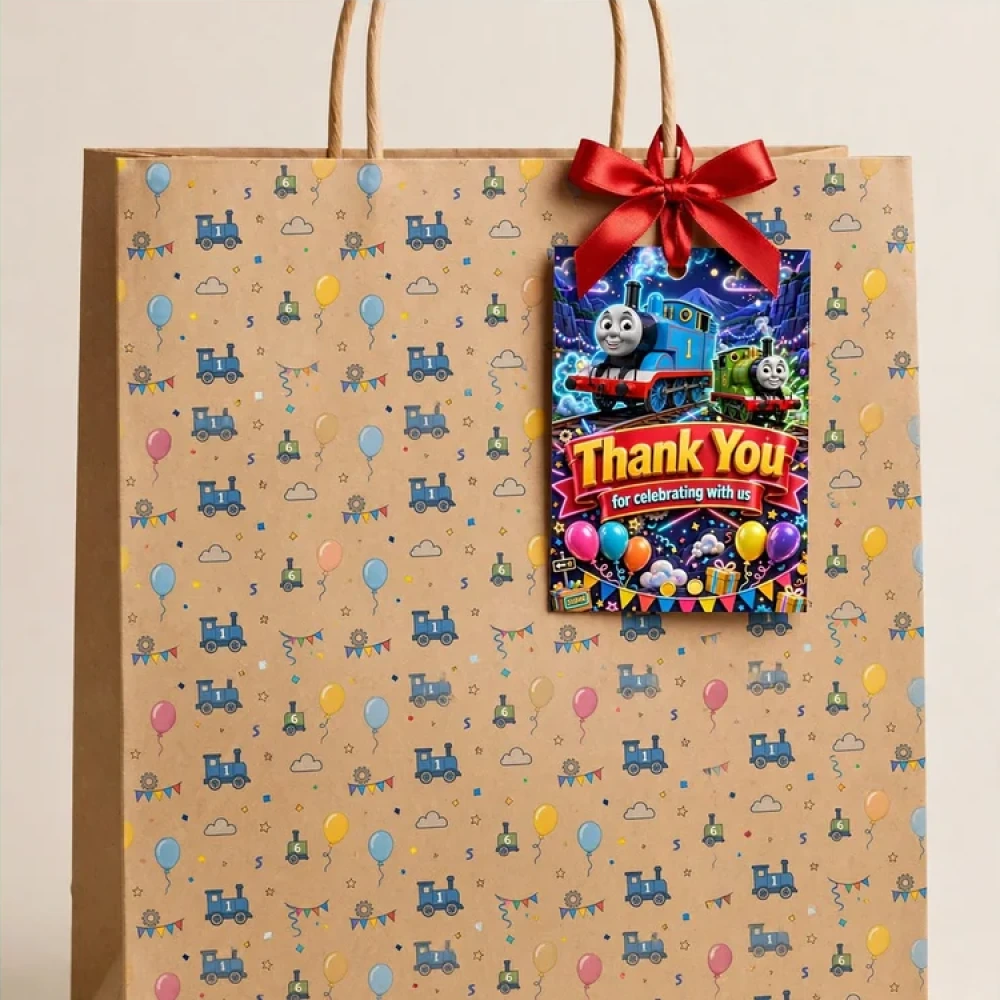 Thomas The Tank Engine Theme Thank You Cards Birthday Party Supplies (PACK OF 30) - 280 GSM Matte Fine-Art Cardstock (2.5 x 3.5 Inch) - Premium Party Decor Supply by Party Decor Mall - View 4