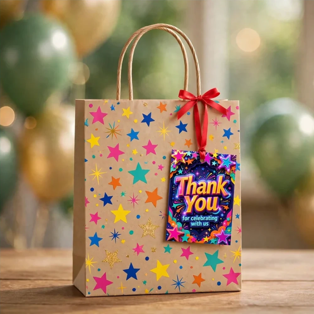 Stars Theme Thank You Cards Birthday Party Supplies (PACK OF 30) - 280 GSM Matte Fine-Art Cardstock (2.5 x 3.5 Inch) - Premium Party Decor Supply by Party Decor Mall - View 4
