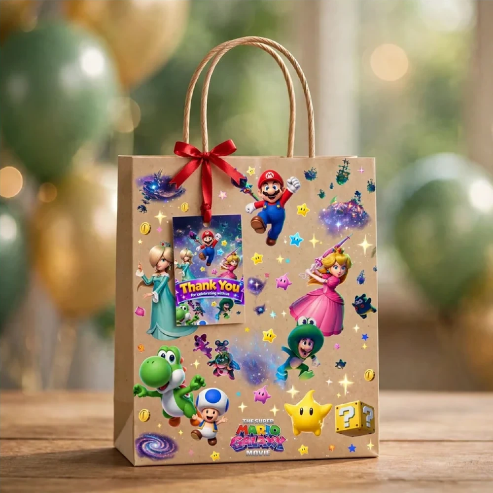 Super Mario Theme Thank You Cards Birthday Party Supplies (PACK OF 30) - 280 GSM Matte Fine-Art Cardstock (2.5 x 3.5 Inch) - Premium Party Decor Supply by Party Decor Mall - View 4