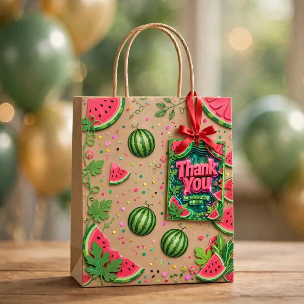 Watermelon Theme Thank You Cards Birthday Party Supplies (PACK OF 30) - 280 GSM Matte Fine-Art Cardstock (2.5 x 3.5 Inch) - Premium Party Decor Supply by Party Decor Mall - View 4