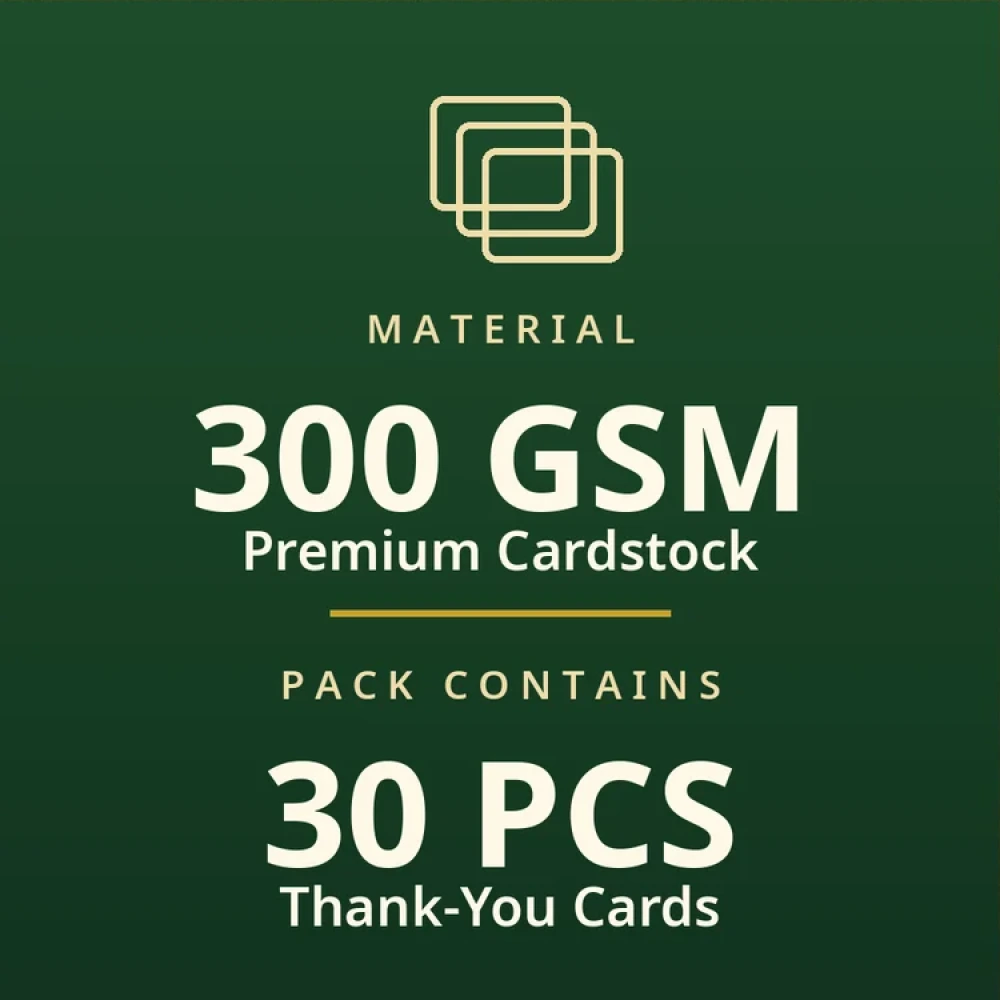 Terracotta Theme Thank You Cards Birthday Party Supplies (PACK OF 30) - 280 GSM Matte Fine-Art Cardstock (2.5 x 3.5 Inch) - Premium Party Decor Supply by Party Decor Mall - View 3