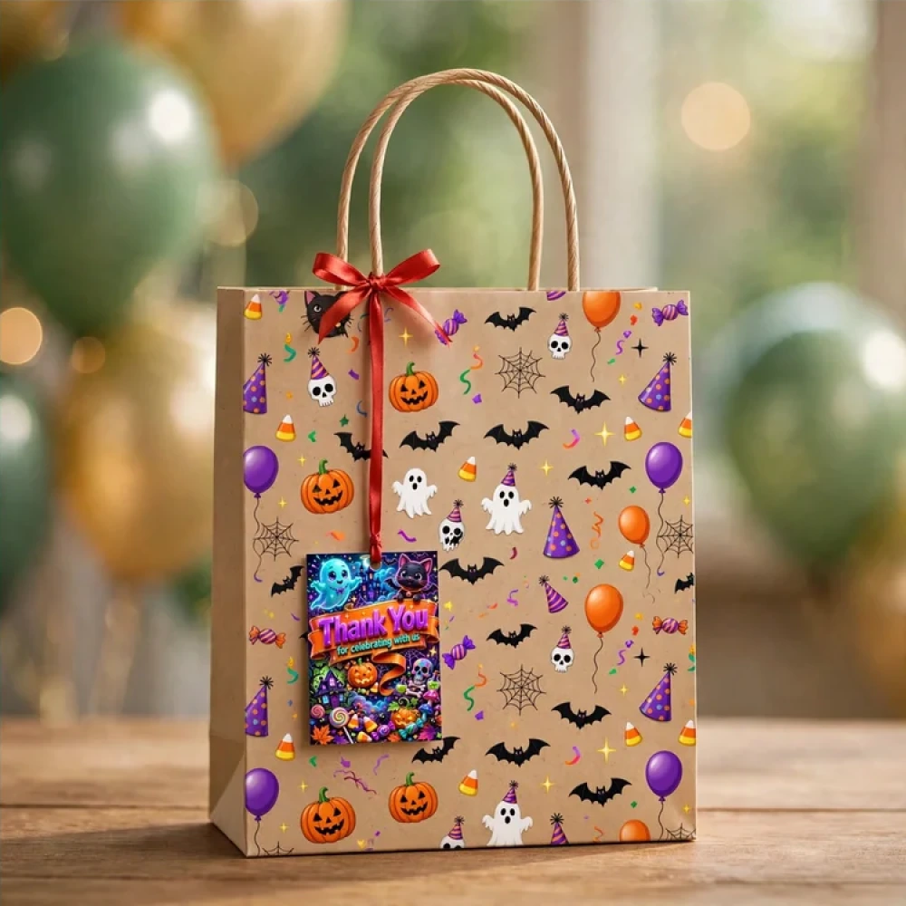 Halloween Theme Thank You Cards Birthday Party Supplies (PACK OF 30) - 280 GSM Matte Fine-Art Cardstock (2.5 x 3.5 Inch) - Premium Party Decor Supply by Party Decor Mall - View 4