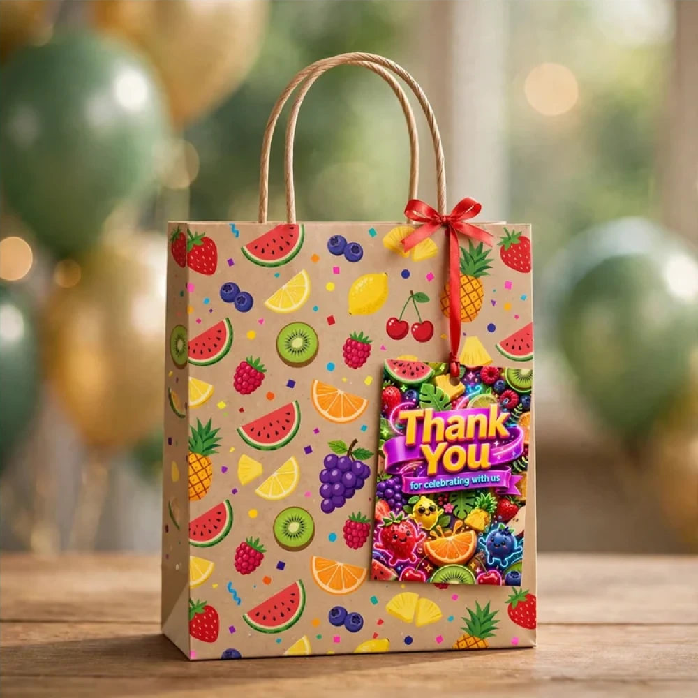 Fruits Theme Thank You Cards Birthday Party Supplies (PACK OF 30) - 280 GSM Matte Fine-Art Cardstock (2.5 x 3.5 Inch) - Premium Party Decor Supply by Party Decor Mall - View 4