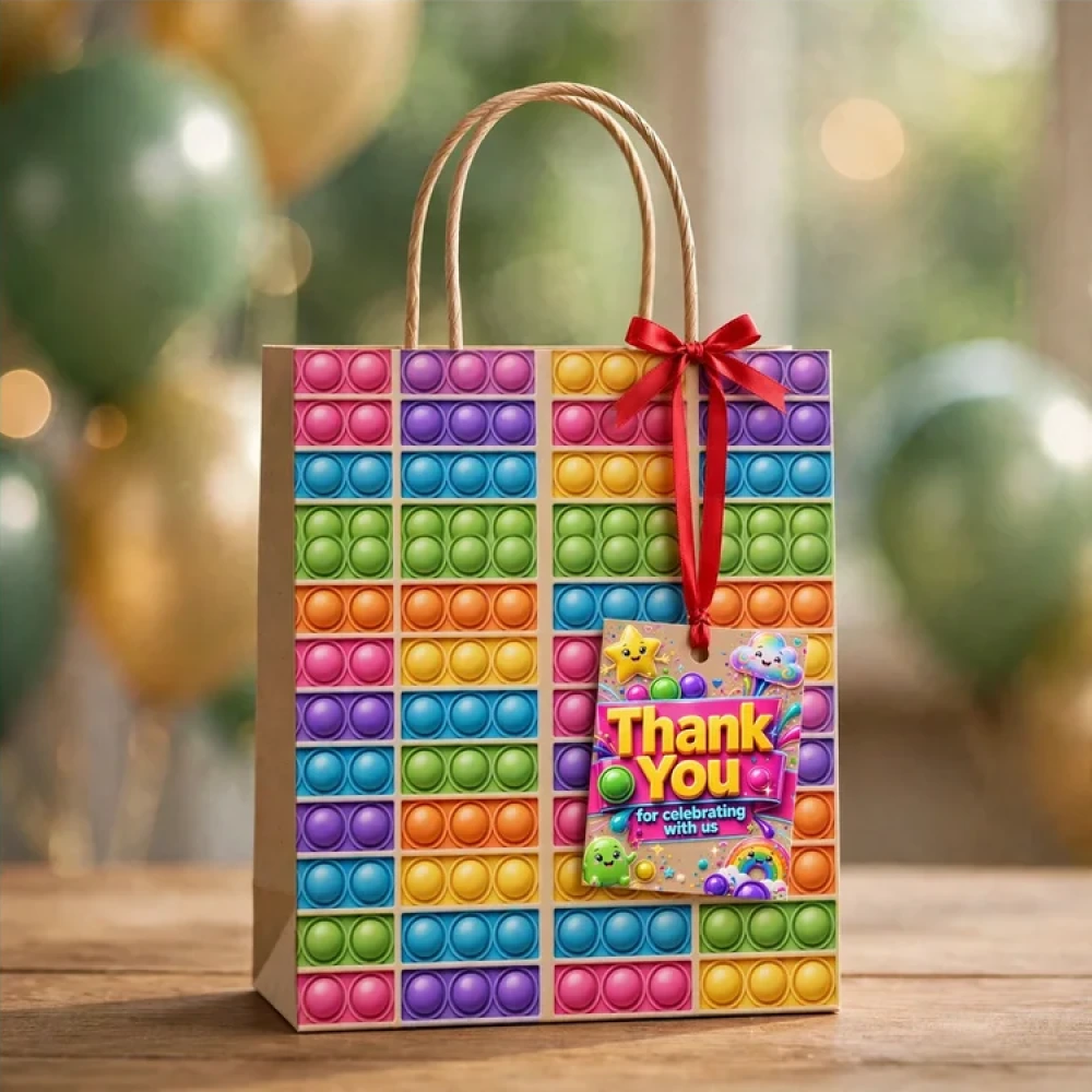 Pop-It Theme Thank You Cards Birthday Party Supplies (PACK OF 30) - 280 GSM Matte Fine-Art Cardstock (2.5 x 3.5 Inch) - Premium Party Decor Supply by Party Decor Mall - View 4