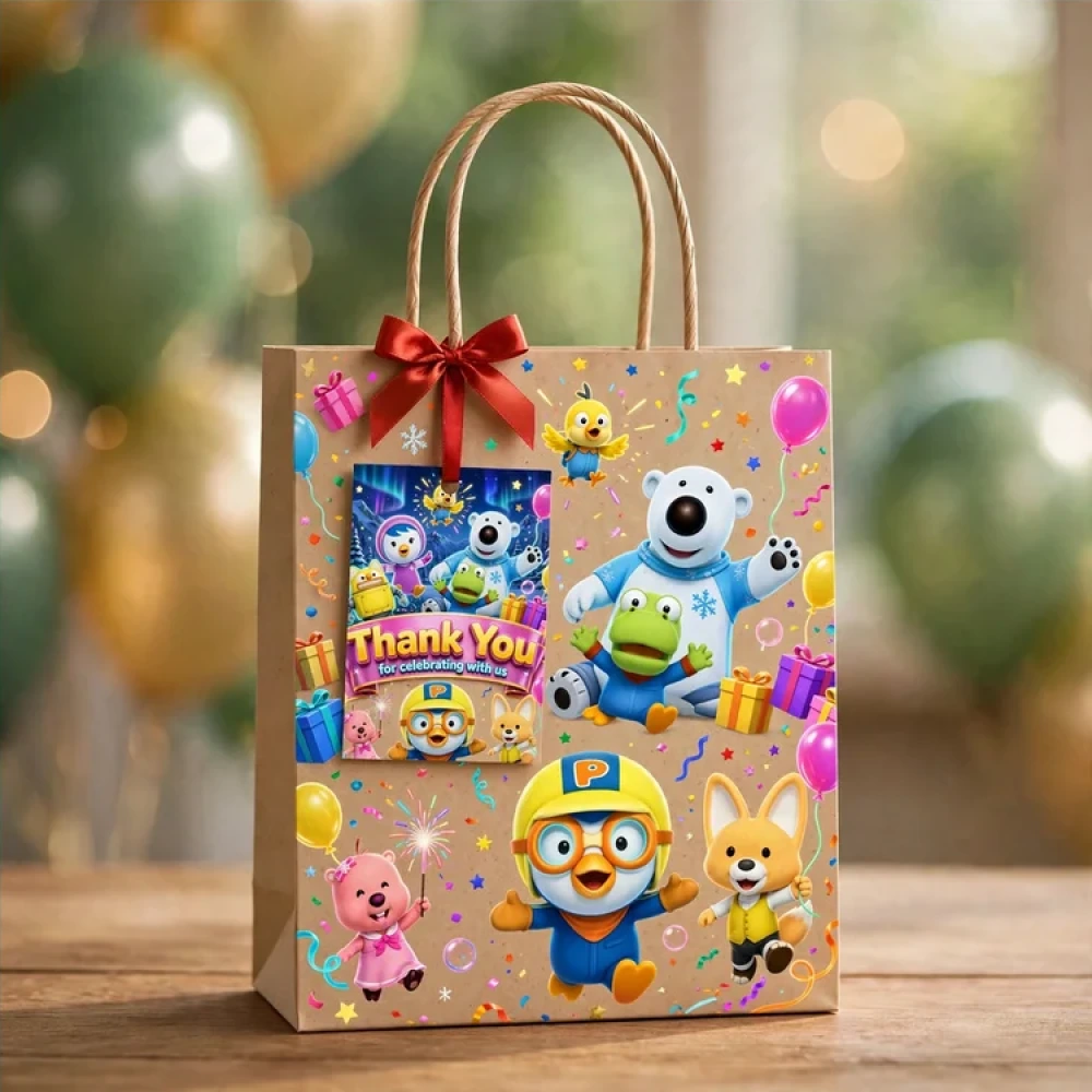 Pororo Theme Thank You Cards Birthday Party Supplies (PACK OF 30) - 280 GSM Matte Fine-Art Cardstock (2.5 x 3.5 Inch) - Premium Party Decor Supply by Party Decor Mall - View 4