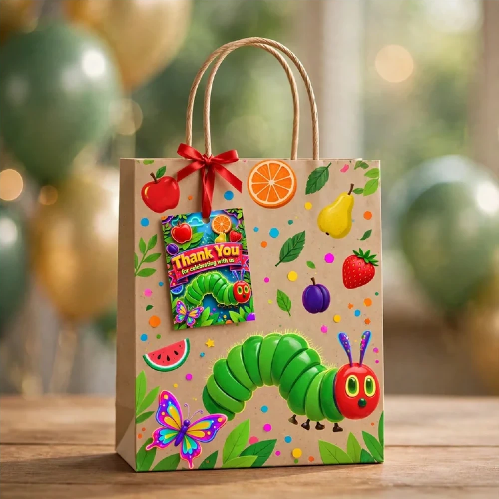 Hungry Caterpillar Theme Thank You Cards Birthday Party Supplies (PACK OF 30) - 280 GSM Matte Fine-Art Cardstock (2.5 x 3.5 Inch) - Premium Party Decor Supply by Party Decor Mall - View 4