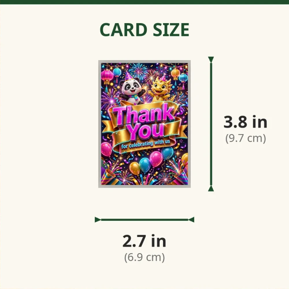 New Year Theme Thank You Cards Birthday Party Supplies (PACK OF 30) - 280 GSM Matte Fine-Art Cardstock (2.5 x 3.5 Inch) - Premium Party Decor Supply by Party Decor Mall - View 2