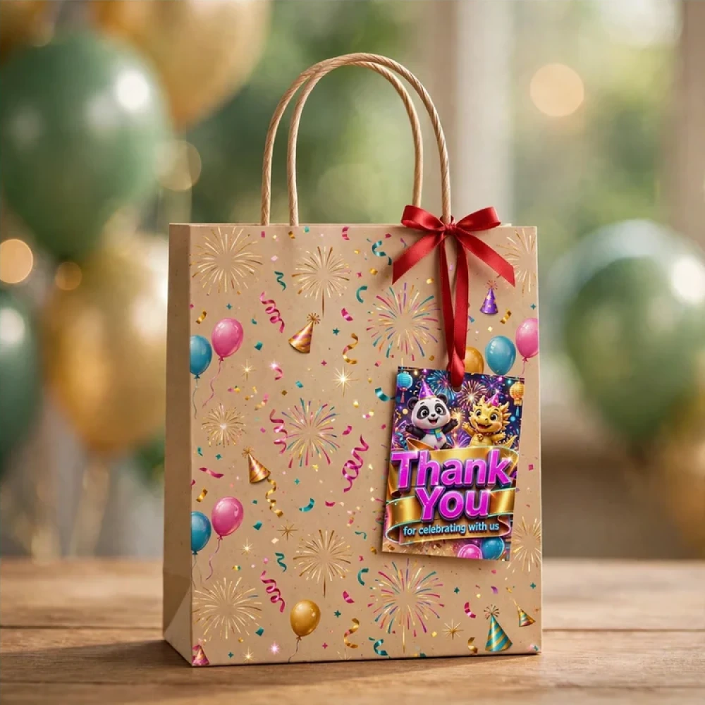 New Year Theme Thank You Cards Birthday Party Supplies (PACK OF 30) - 280 GSM Matte Fine-Art Cardstock (2.5 x 3.5 Inch) - Premium Party Decor Supply by Party Decor Mall - View 4