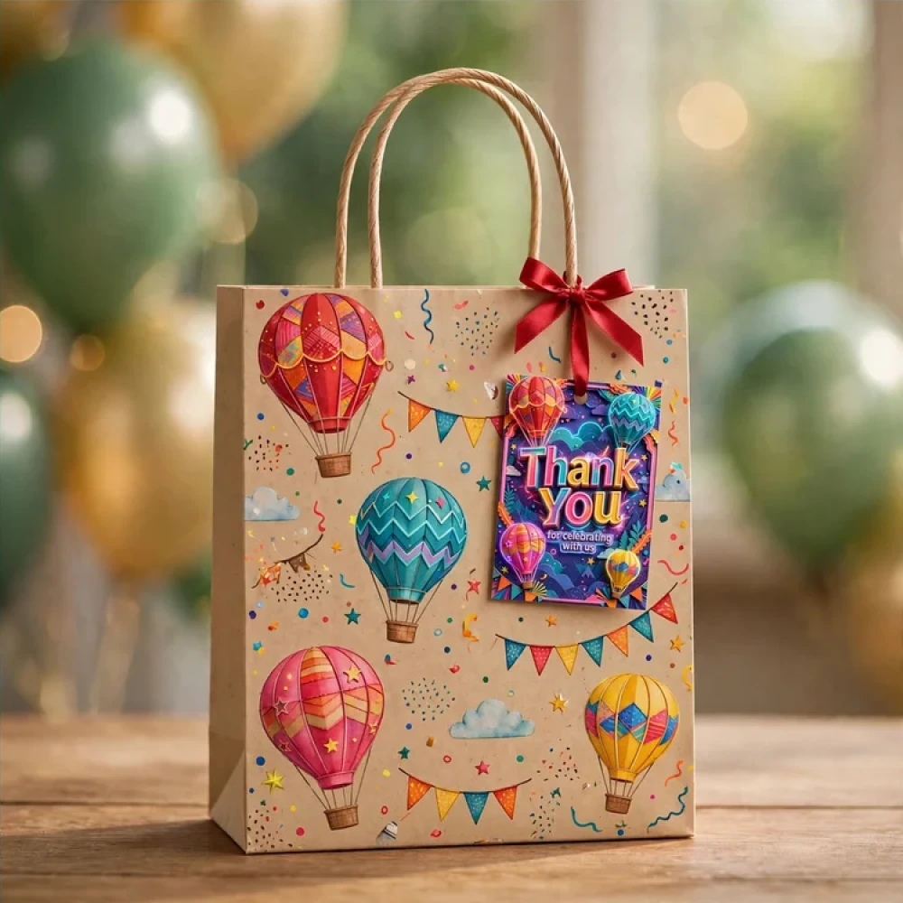 Hot Air Balloon Theme Thank You Cards Birthday Party Supplies (PACK OF 30) - 280 GSM Matte Fine-Art Cardstock (2.5 x 3.5 Inch) - Premium Party Decor Supply by Party Decor Mall - View 4