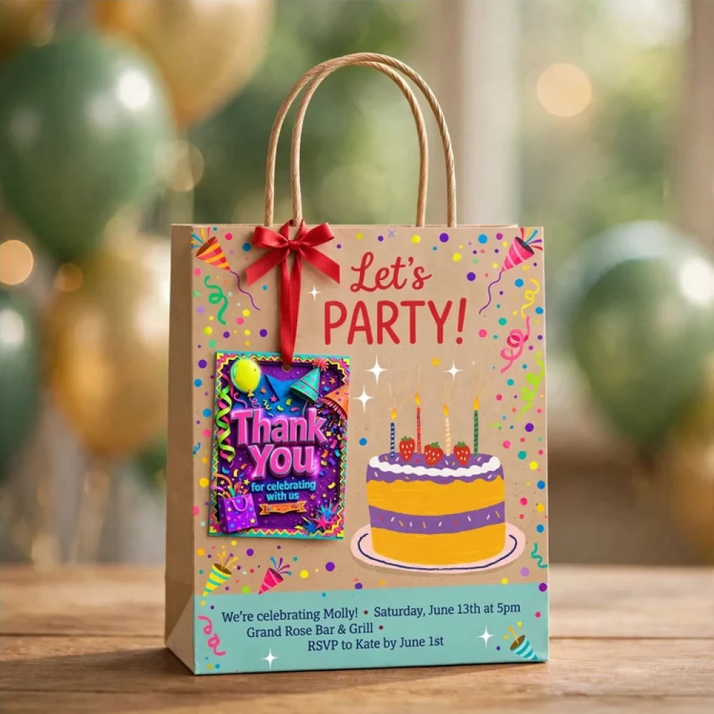 Card Party Theme Thank You Cards Birthday Party Supplies (PACK OF 30) - 280 GSM Matte Fine-Art Cardstock (2.5 x 3.5 Inch) - Premium Party Decor Supply by Party Decor Mall - View 4