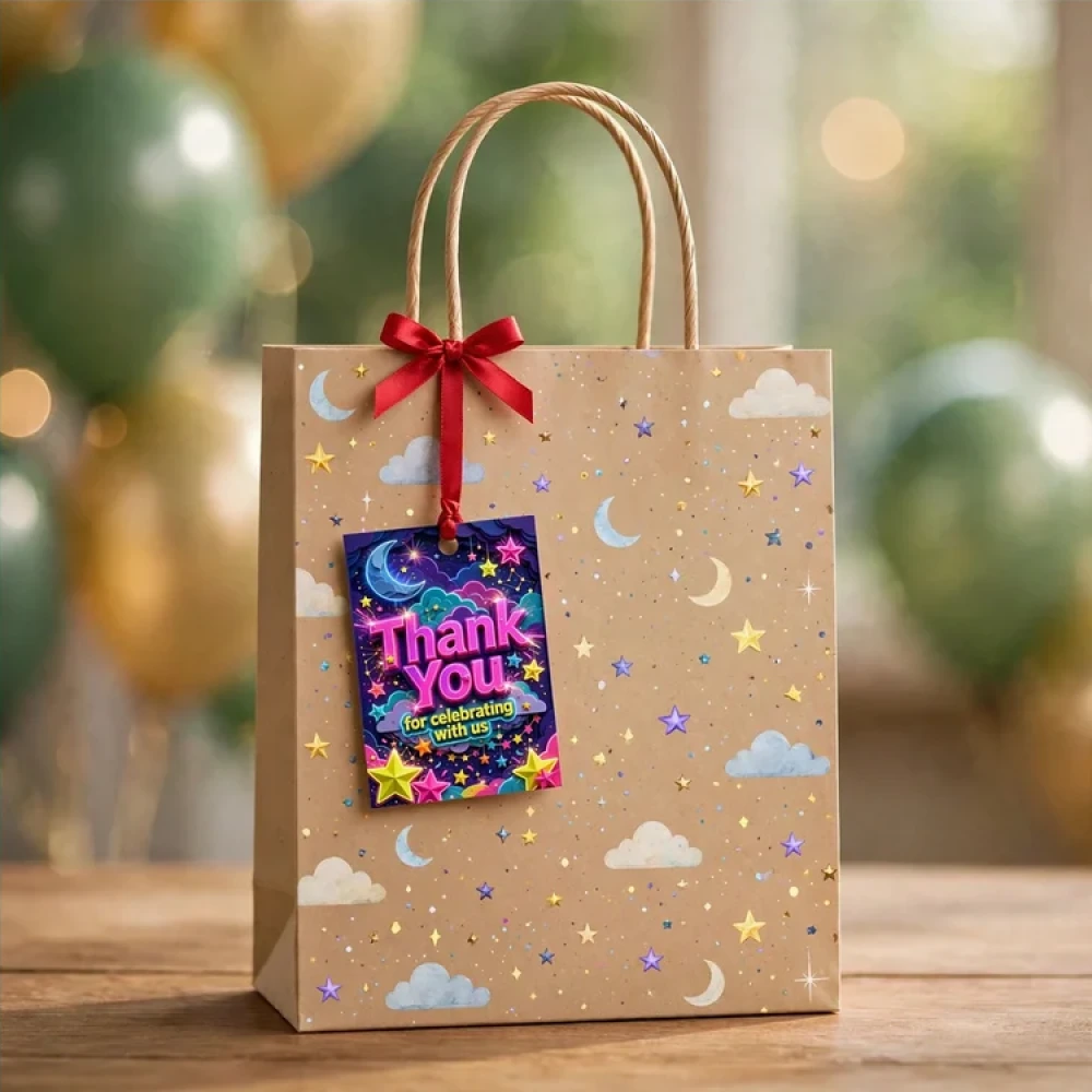 Twinkle Twinkle Little Star Theme Thank You Cards Birthday Party Supplies (PACK OF 30) - 280 GSM Matte Fine-Art Cardstock (2.5 x 3.5 Inch) - Premium Party Decor Supply by Party Decor Mall - View 4