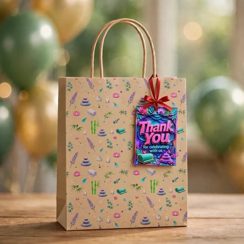 Spa Theme Thank You Cards Birthday Party Supplies (PACK OF 30) - 280 GSM Matte Fine-Art Cardstock (2.5 x 3.5 Inch) - Premium Party Decor Supply by Party Decor Mall - View 4