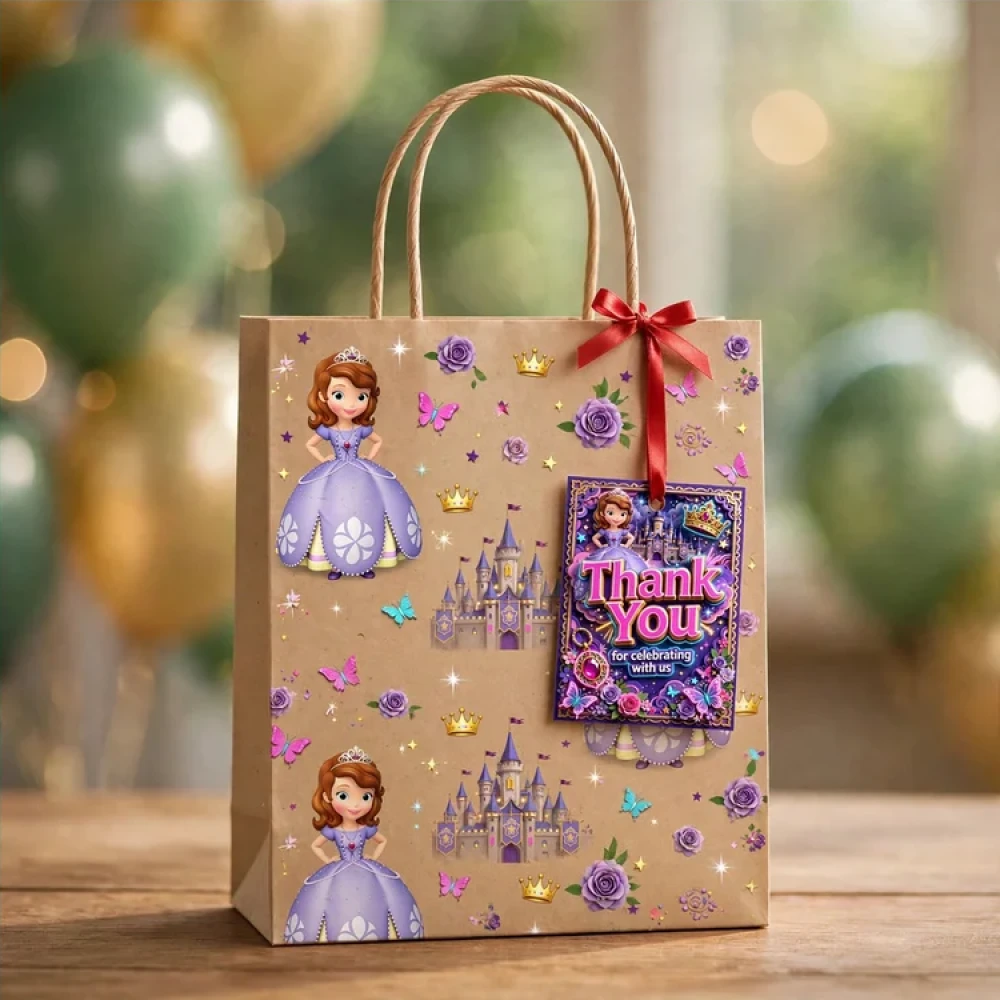 Sofia The First Theme Thank You Cards Birthday Party Supplies (PACK OF 30) - 280 GSM Matte Fine-Art Cardstock (2.5 x 3.5 Inch) - Premium Party Decor Supply by Party Decor Mall - View 4
