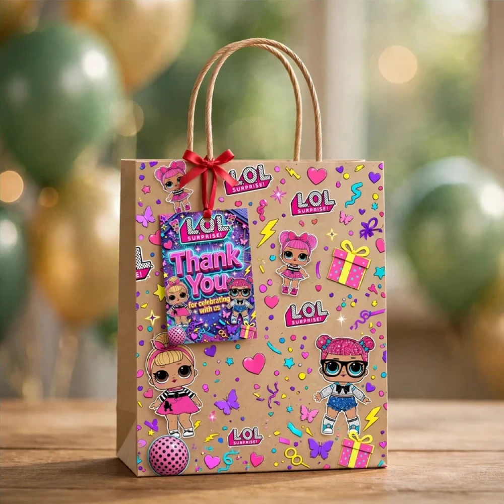 LOL Surprise Theme Thank You Cards Birthday Party Supplies (PACK OF 30) - 280 GSM Matte Fine-Art Cardstock (2.5 x 3.5 Inch) - Premium Party Decor Supply by Party Decor Mall - View 4