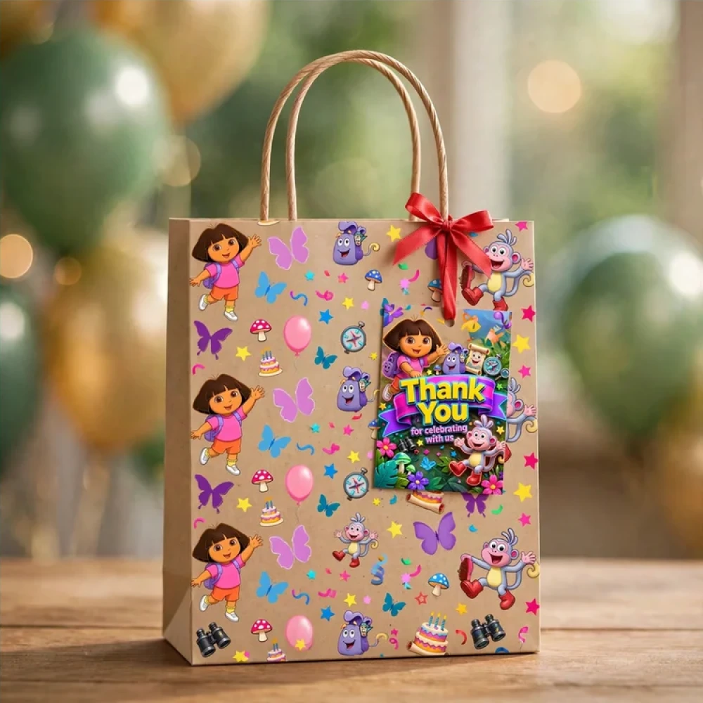 Dora The Explorer Theme Thank You Cards Birthday Party Supplies (PACK OF 30) - 280 GSM Matte Fine-Art Cardstock (2.5 x 3.5 Inch) - Premium Party Decor Supply by Party Decor Mall - View 4