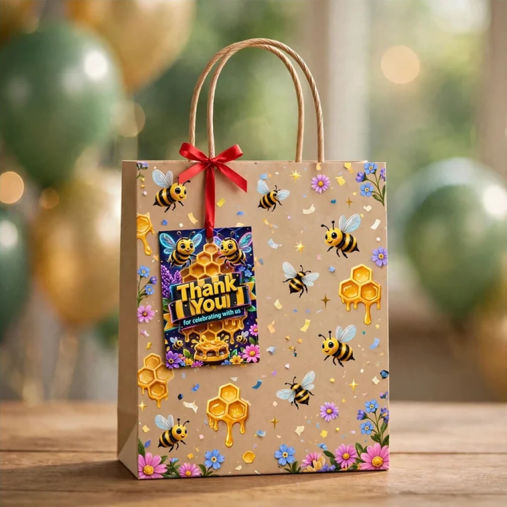 Bumble Bee Theme Thank You Cards Birthday Party Supplies (PACK OF 30) - 280 GSM Matte Fine-Art Cardstock (2.5 x 3.5 Inch) - Premium Party Decor Supply by Party Decor Mall - View 4