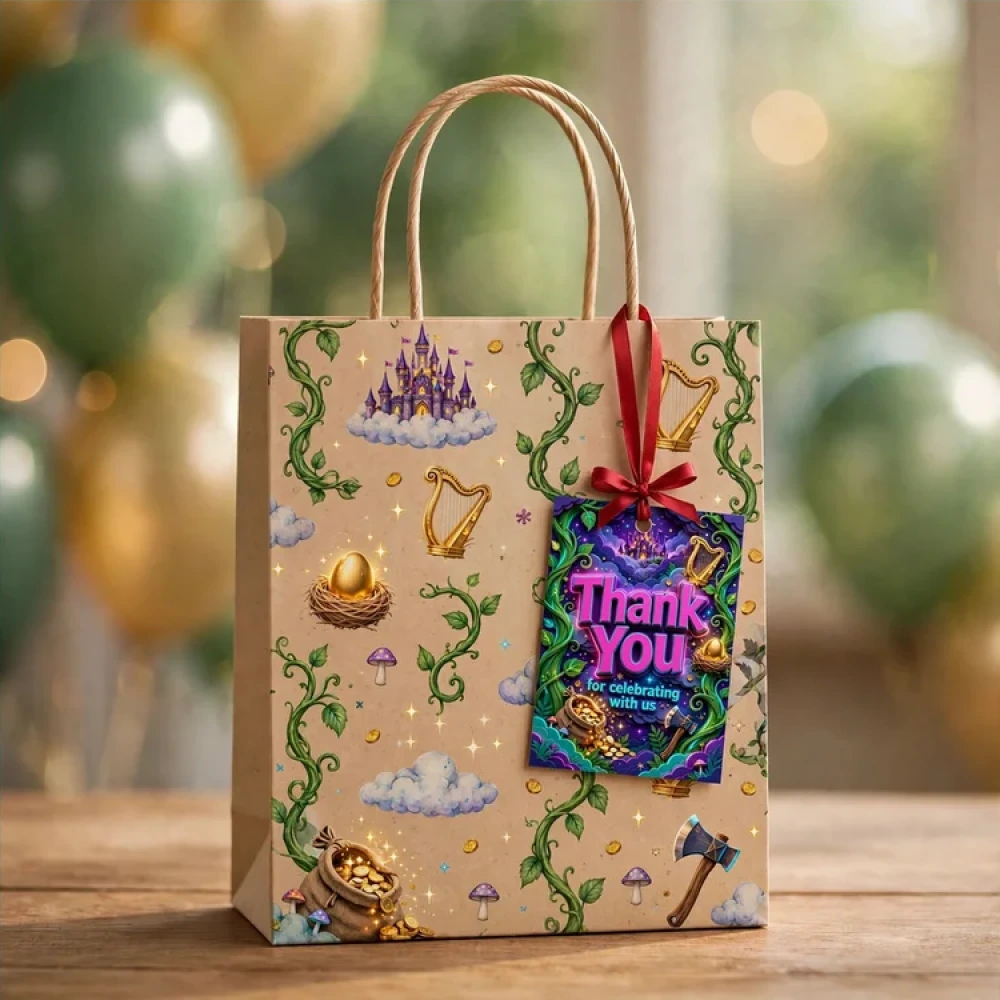 Jack And The Beanstalk Theme Thank You Cards Birthday Party Supplies (PACK OF 30) - 280 GSM Matte Fine-Art Cardstock (2.5 x 3.5 Inch) - Premium Party Decor Supply by Party Decor Mall - View 4
