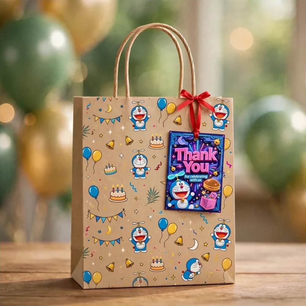 Doraemon Theme Thank You Cards Birthday Party Supplies (PACK OF 30) - 280 GSM Matte Fine-Art Cardstock (2.5 x 3.5 Inch) - Premium Party Decor Supply by Party Decor Mall - View 4