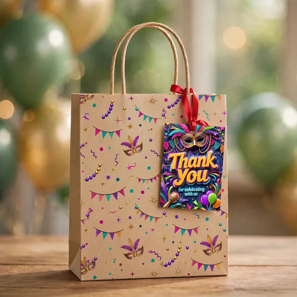 Carnival Theme Thank You Cards Birthday Party Supplies (PACK OF 30) - 280 GSM Matte Fine-Art Cardstock (2.5 x 3.5 Inch) - Premium Party Decor Supply by Party Decor Mall - View 4