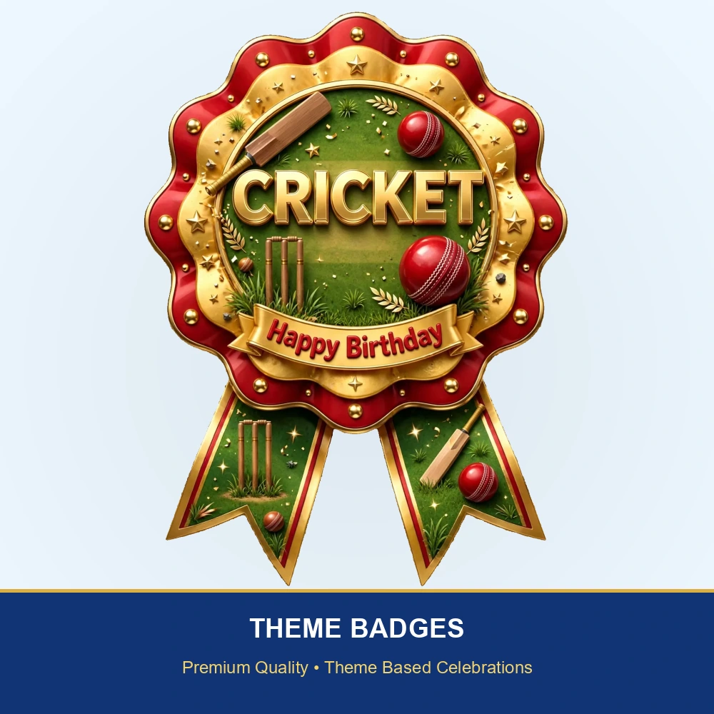 Cricket Theme Theme Badges Birthday Party Supplies (PACK OF 16) - 300 GSM Premium Cardstock with Pin (3.7 x 3 Inch) - Premium Party Decor Supply by Party Decor Mall - View 2