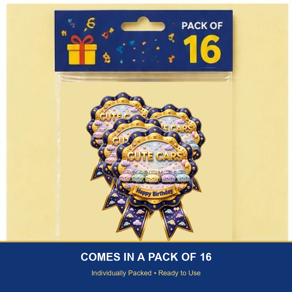 Disney Cars Theme Theme Badges Birthday Party Supplies (PACK OF 16) - 300 GSM Premium Cardstock with Pin (3.7 x 3 Inch) - Premium Party Decor Supply by Party Decor Mall - View 6