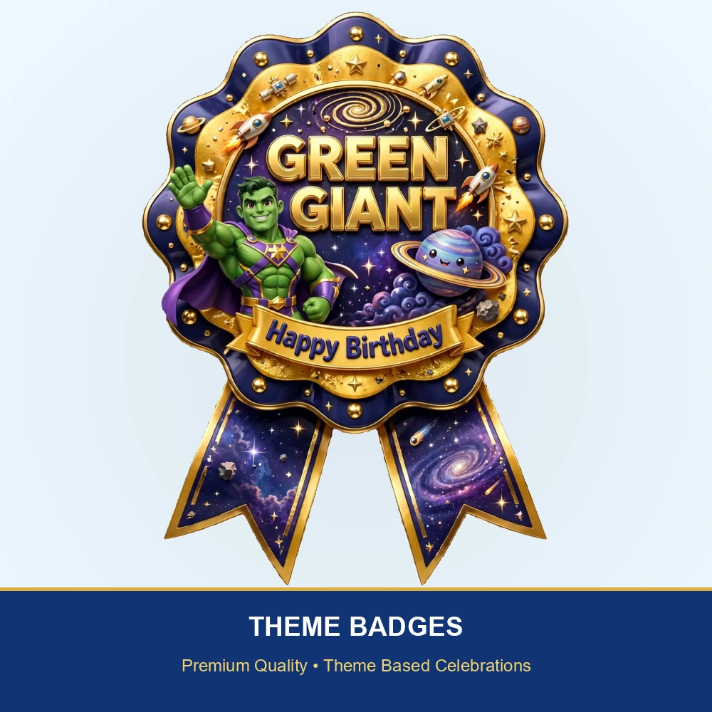 Hulk Theme Theme Badges Birthday Party Supplies (PACK OF 16) - 300 GSM Premium Cardstock with Pin (3.7 x 3 Inch) - Premium Party Decor Supply by Party Decor Mall - View 2