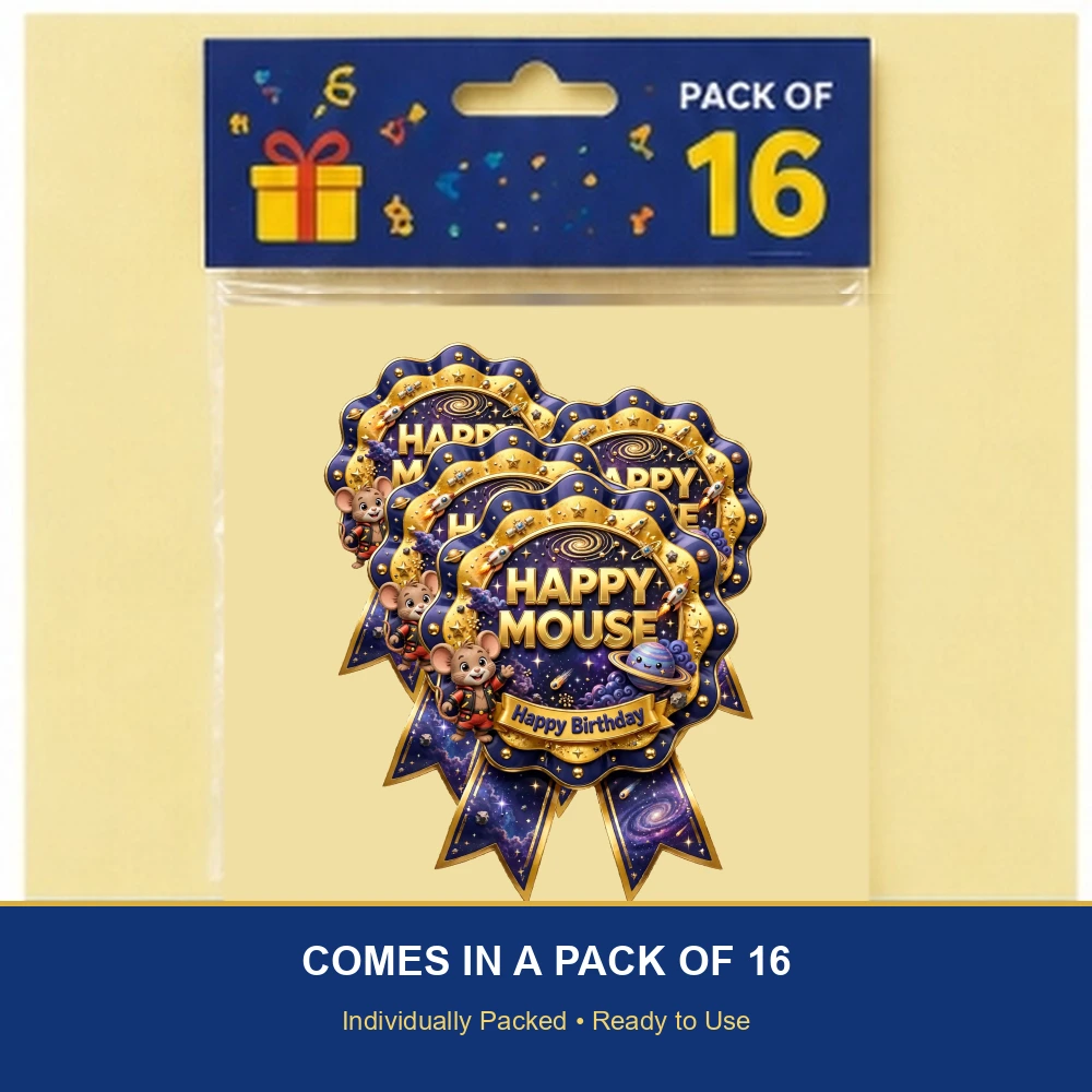 Mickey Mouse Theme Theme Badges Birthday Party Supplies (PACK OF 16) - 300 GSM Premium Cardstock with Pin (3.7 x 3 Inch) - Premium Party Decor Supply by Party Decor Mall - View 6