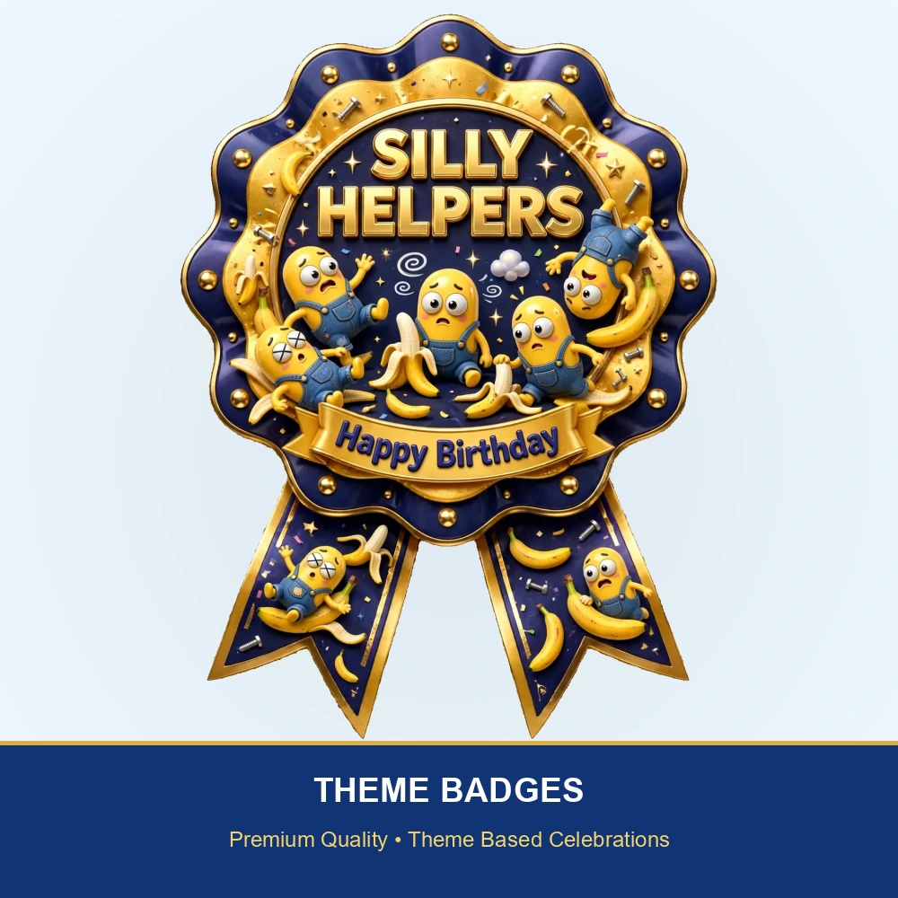 Minions Theme Theme Badges Birthday Party Supplies (PACK OF 16) - 300 GSM Premium Cardstock with Pin (3.7 x 3 Inch) - Premium Party Decor Supply by Party Decor Mall - View 2