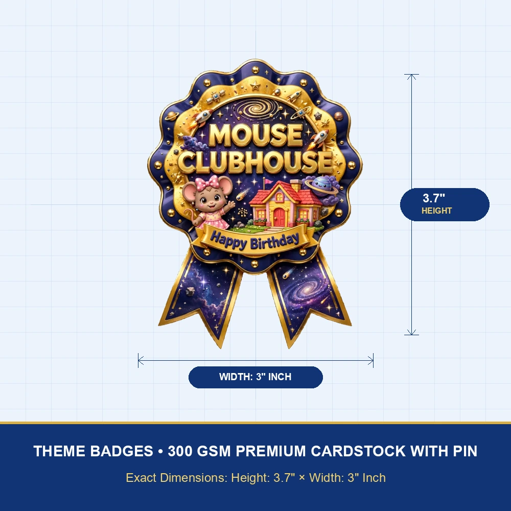 Minnie Mouse Clubhouse Theme Theme Badges Birthday Party Supplies (PACK OF 16) - 300 GSM Premium Cardstock with Pin (3.7 x 3 Inch) - Premium Party Decor Supply by Party Decor Mall - View 4