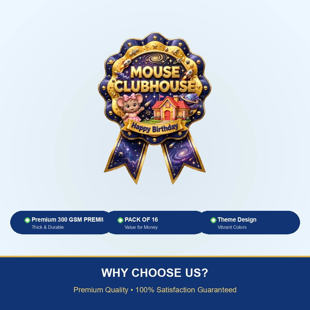 Minnie Mouse Clubhouse Theme Theme Badges Birthday Party Supplies (PACK OF 16) - 300 GSM Premium Cardstock with Pin (3.7 x 3 Inch) - Premium Party Decor Supply by Party Decor Mall - View 7