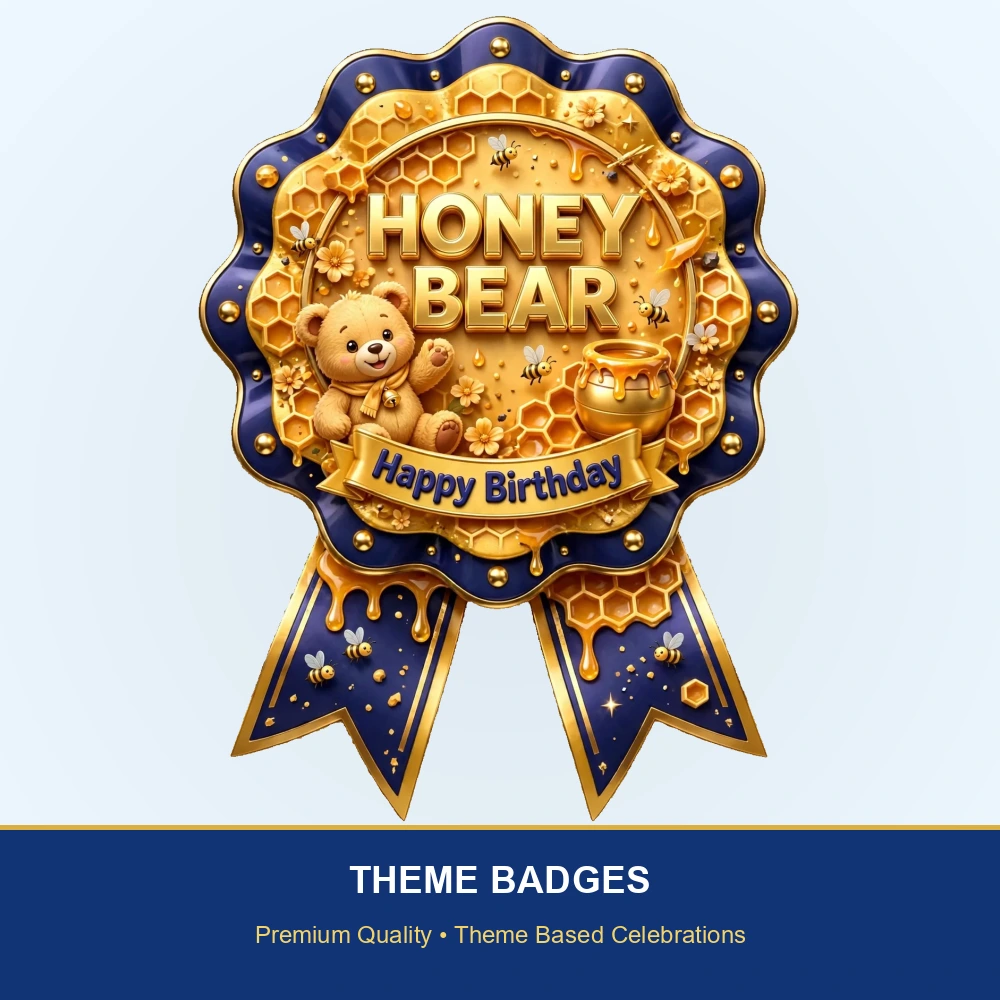 Winnie The Pooh Theme Theme Badges Birthday Party Supplies (PACK OF 16) - 300 GSM Premium Cardstock with Pin (3.7 x 3 Inch) - Premium Party Decor Supply by Party Decor Mall - View 2