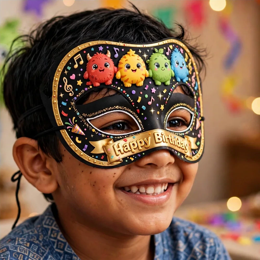 Yo Gabba Gabba Theme Party Mask Birthday Party Supplies (PACK OF 12) - 280 GSM Cardstock with Soft Stretchable Elastic Band (7 Inches wide) - Premium Party Decor Supply by Party Decor Mall - View 4