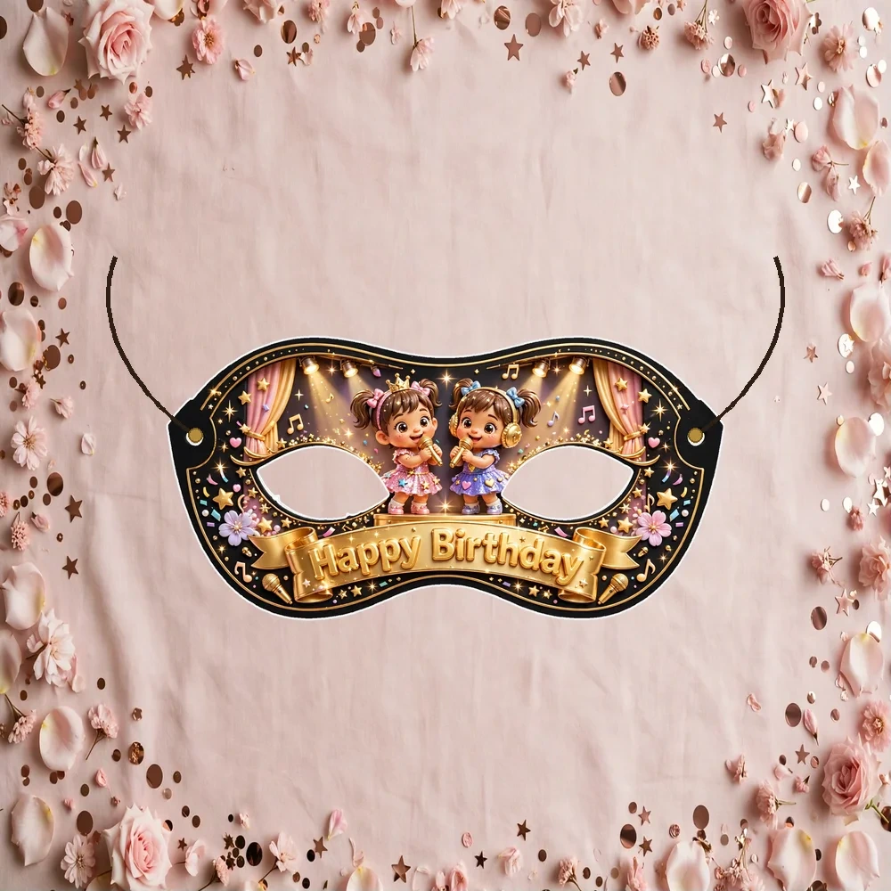 Victorious Theme Party Mask Birthday Party Supplies (PACK OF 12) - 280 GSM Cardstock with Soft Stretchable Elastic Band (7 Inches wide) - Premium Party Decor Supply by Party Decor Mall - View 1
