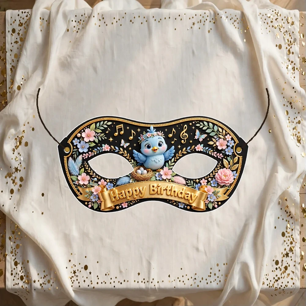 Tweet Bird Theme Party Mask Birthday Party Supplies (PACK OF 12) - 280 GSM Cardstock with Soft Stretchable Elastic Band (7 Inches wide)