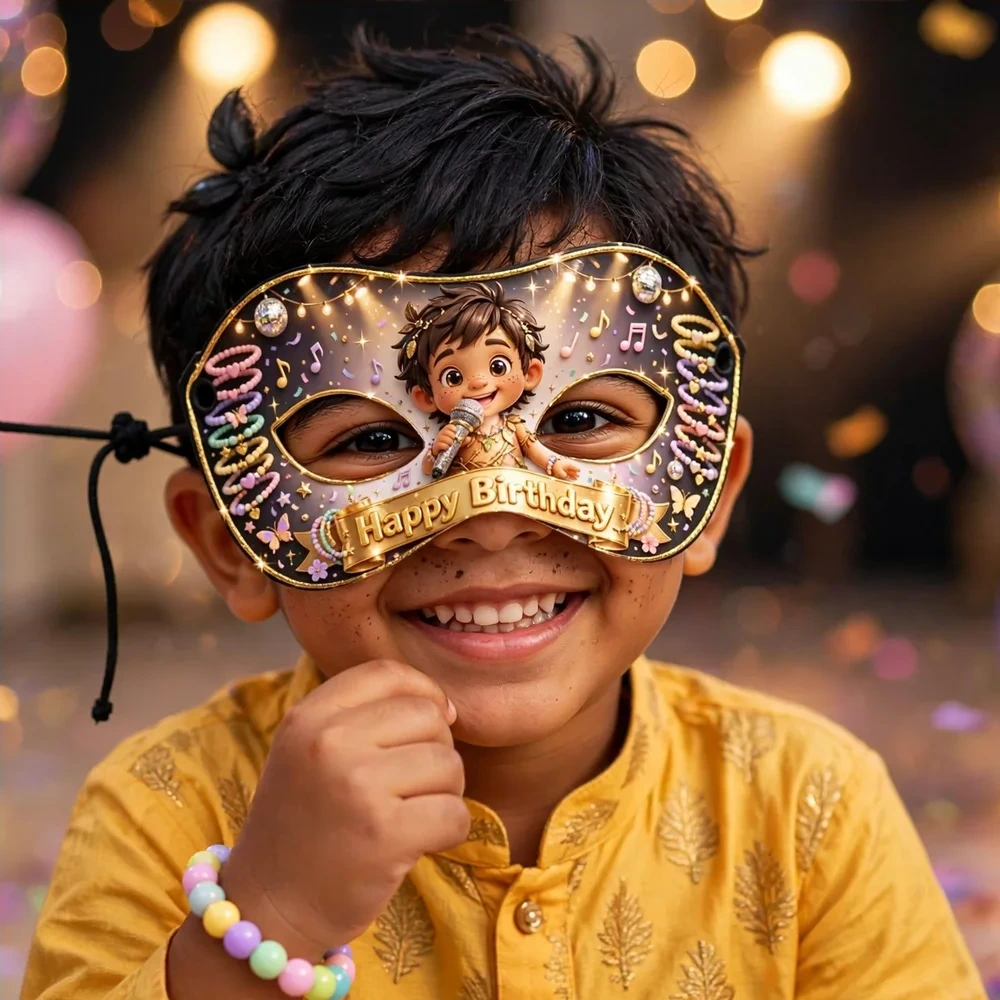 Taylor Swift Theme Party Mask Birthday Party Supplies (PACK OF 12) - 280 GSM Cardstock with Soft Stretchable Elastic Band (7 Inches wide) - Premium Party Decor Supply by Party Decor Mall - View 4