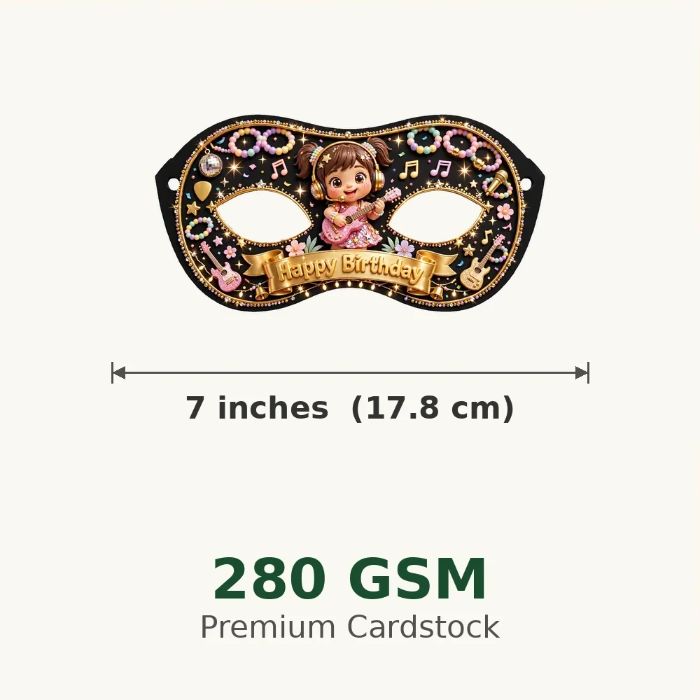 Taylor Swift Theme Party Mask Birthday Party Supplies (PACK OF 12) - 280 GSM Cardstock with Soft Stretchable Elastic Band (7 Inches wide) - Premium Party Decor Supply by Party Decor Mall - View 3
