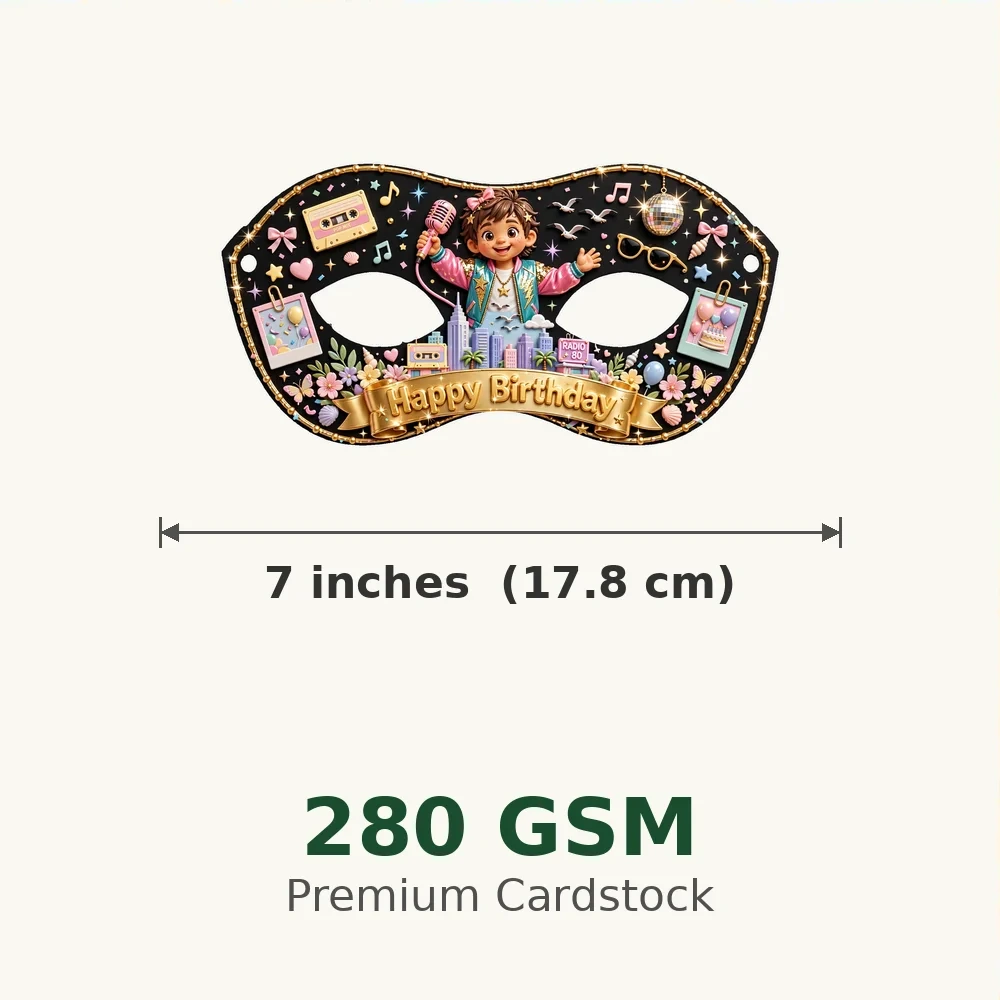 Taylor Swift Theme Party Mask Birthday Party Supplies (PACK OF 12) - 280 GSM Cardstock with Soft Stretchable Elastic Band (7 Inches wide) - Premium Party Decor Supply by Party Decor Mall - View 3