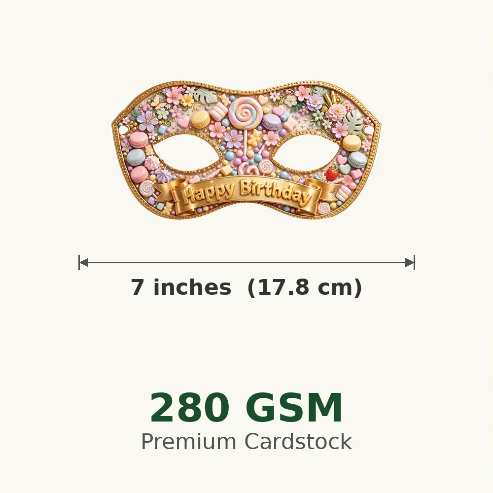 Sweet One Theme Party Mask Birthday Party Supplies (PACK OF 12) - 280 GSM Cardstock with Soft Stretchable Elastic Band (7 Inches wide) - Premium Party Decor Supply by Party Decor Mall - View 3