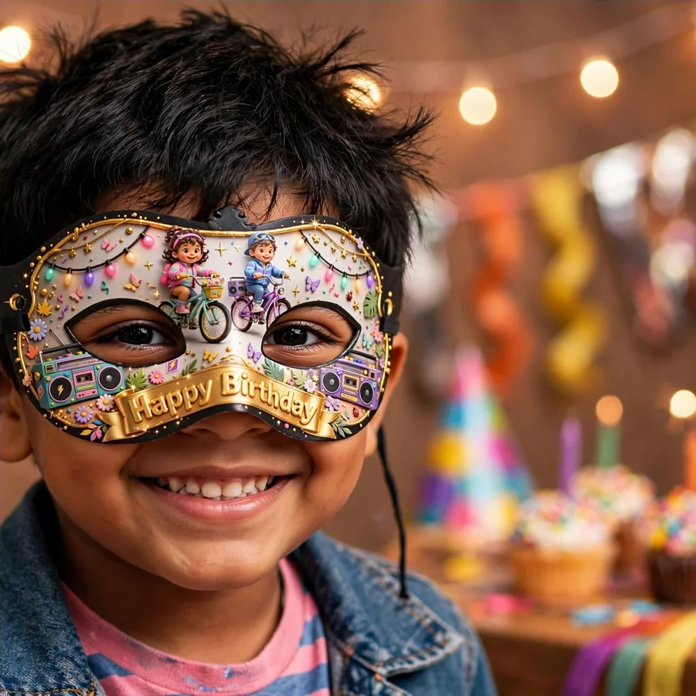 Stranger Things Theme Party Mask Birthday Party Supplies (PACK OF 12) - 280 GSM Cardstock with Soft Stretchable Elastic Band (7 Inches wide) - Premium Party Decor Supply by Party Decor Mall - View 4
