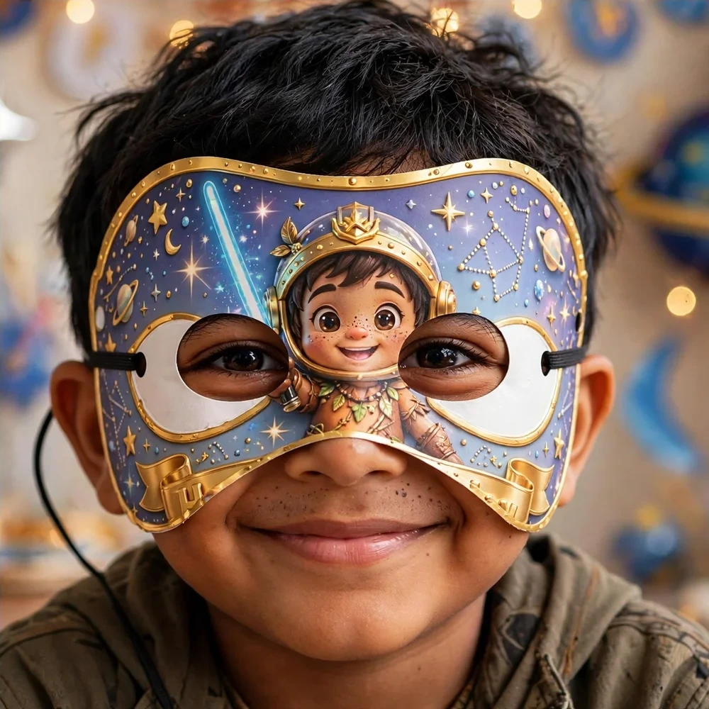 Star Wars Inspired Theme Party Mask Birthday Party Supplies (PACK OF 12) - 280 GSM Cardstock with Soft Stretchable Elastic Band (7 Inches wide) - Premium Party Decor Supply by Party Decor Mall - View 4