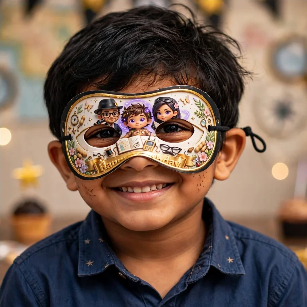 Spy Family Theme Party Mask Birthday Party Supplies (PACK OF 12) - 280 GSM Cardstock with Soft Stretchable Elastic Band (7 Inches wide) - Premium Party Decor Supply by Party Decor Mall - View 4
