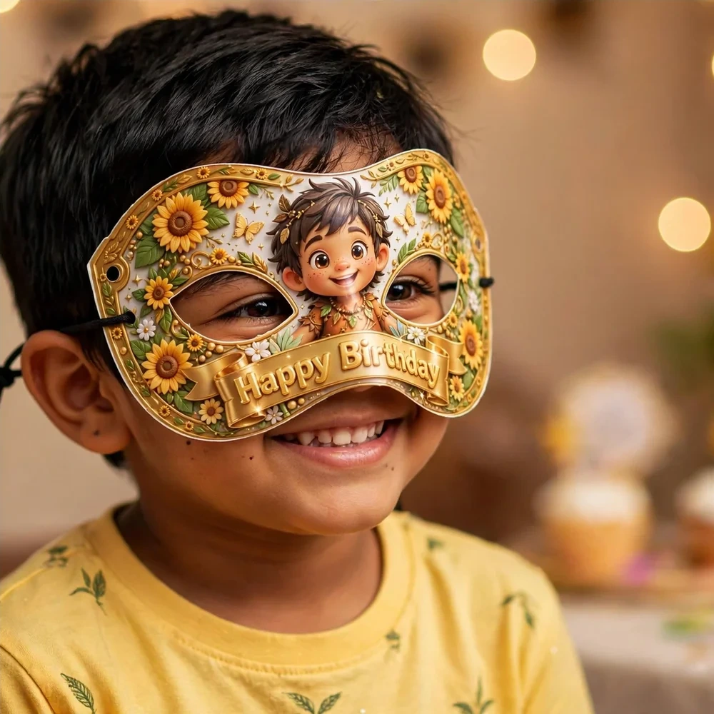 Shinchan Theme Party Mask Birthday Party Supplies (PACK OF 12) - 280 GSM Cardstock with Soft Stretchable Elastic Band (7 Inches wide) - Premium Party Decor Supply by Party Decor Mall - View 4
