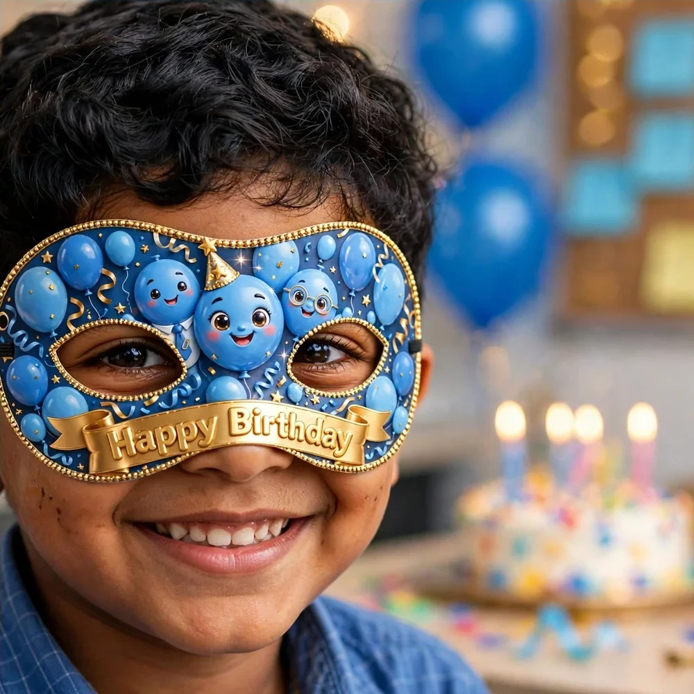 Severance Theme Party Mask Birthday Party Supplies (PACK OF 12) - 280 GSM Cardstock with Soft Stretchable Elastic Band (7 Inches wide) - Premium Party Decor Supply by Party Decor Mall - View 4
