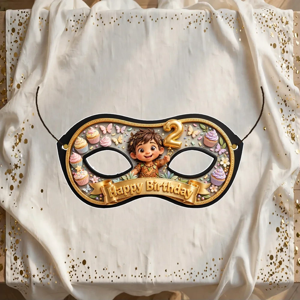 Second Theme Party Mask Birthday Party Supplies (PACK OF 12) - 280 GSM Cardstock with Soft Stretchable Elastic Band (7 Inches wide)